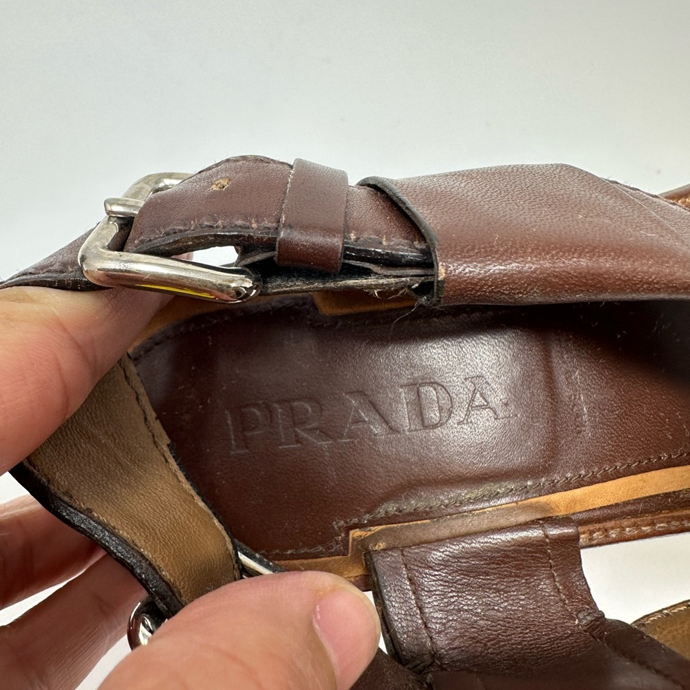 PRADA Pumps Sandals Brown Women's EU 38/US8 - Picture 16 of 16